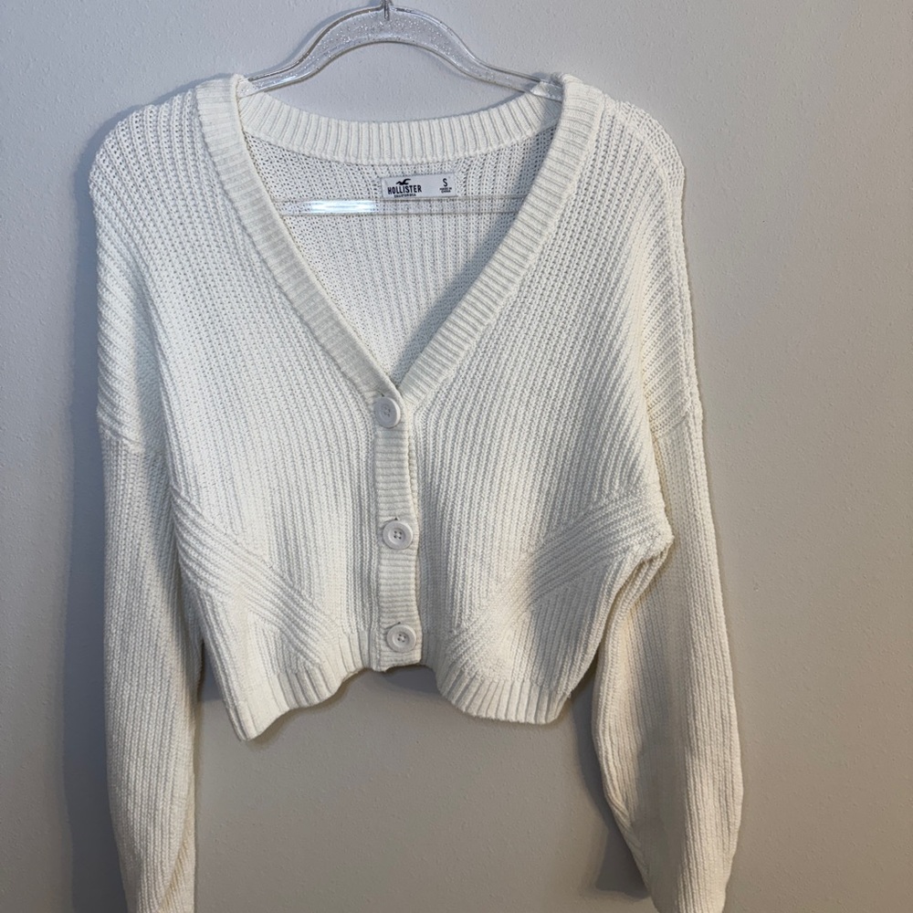 Hollister Cream Knit Cardigan